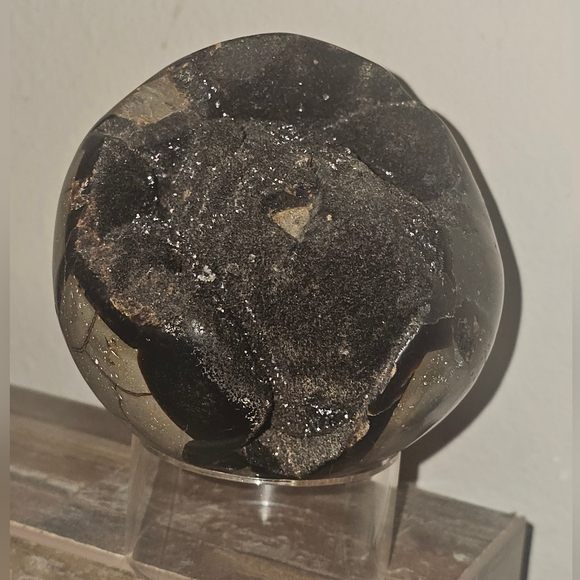 3.9" Septarian Polished Geode Sphere- Madagascar! - Picture 11 of 13